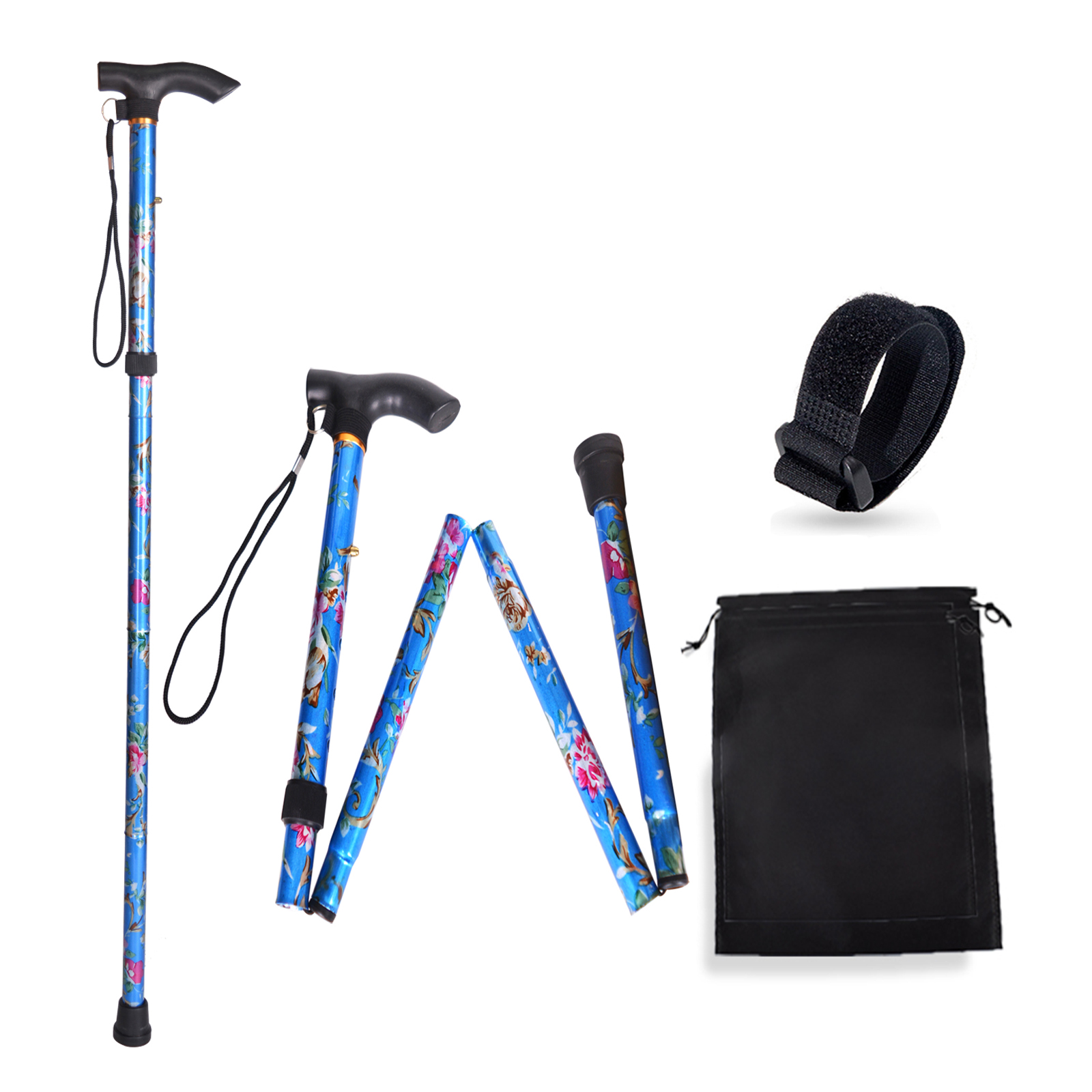 Bleiou Folding Cane Adjustable Walking Stick Lightweight Portable Hand Walking Cane for Men \u0026 Women, Canes for Seniors